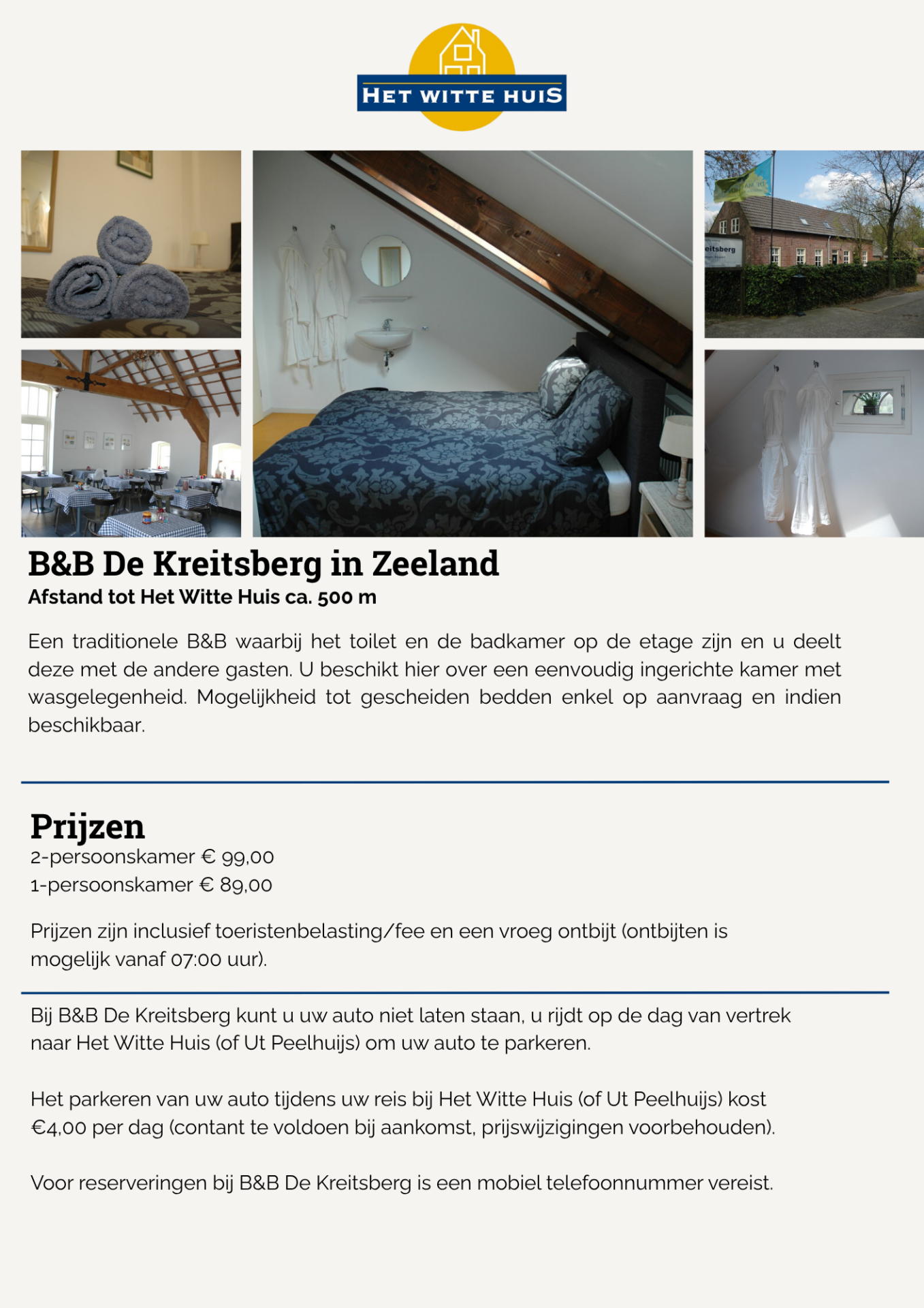 Overnachtingen b&b de kreitsberg